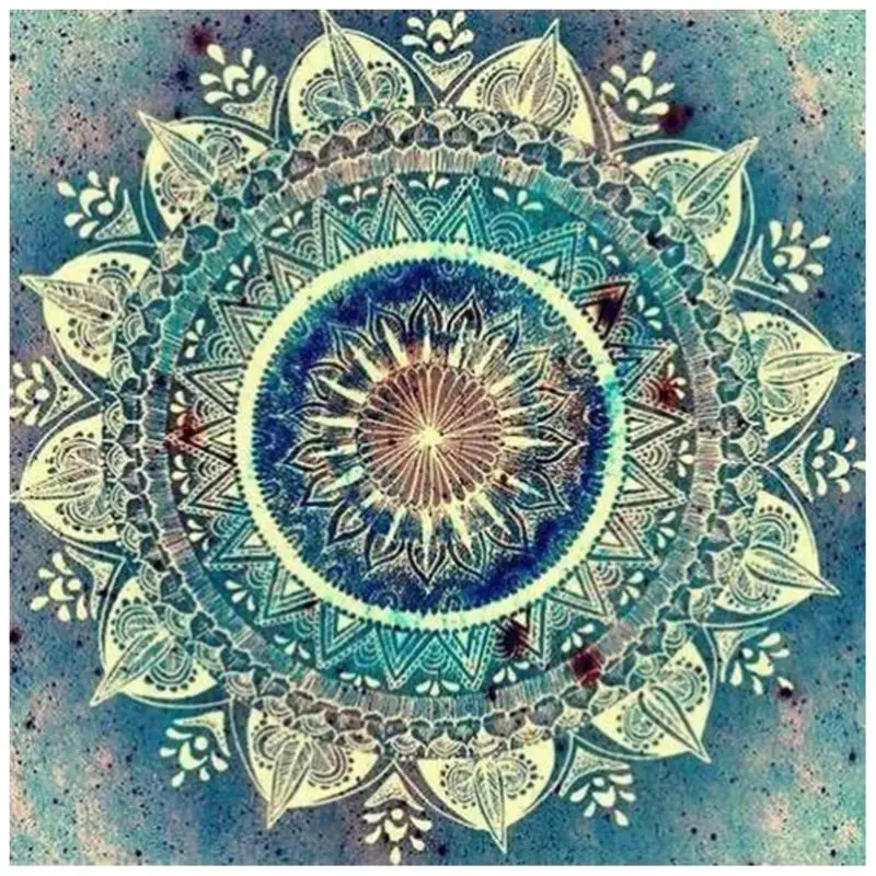 

4 Pack 5D Round Diamond Painting Set Decorating Cabinet Table Stickers Full Drill Rhinestone Diamond Mandala Flower Painting