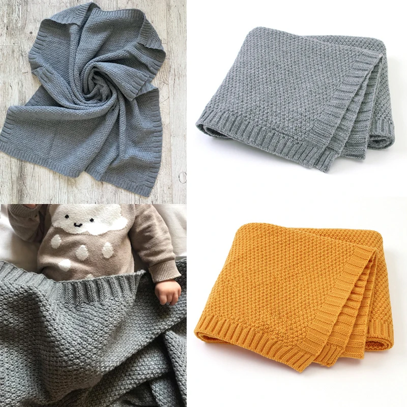 Manta tejida para bebé, ropa envolvente de cama supersuave para niños pequeños, colcha de cama, sofá, cochecito, cesta