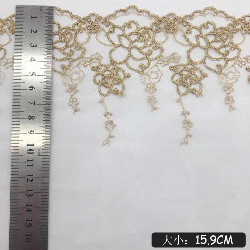 

Transparent mesh gold flower lace Mesh embroidery clothing accessories Home furnishings, Lolit Children's Wedding hats DIY lace