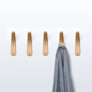 

4pcs Storage Rack Multifunction Crafts Home Wall Mounted Clothes Hanger Door Back Keys Modern Hat Bags Wooden Coat Hooks Towel