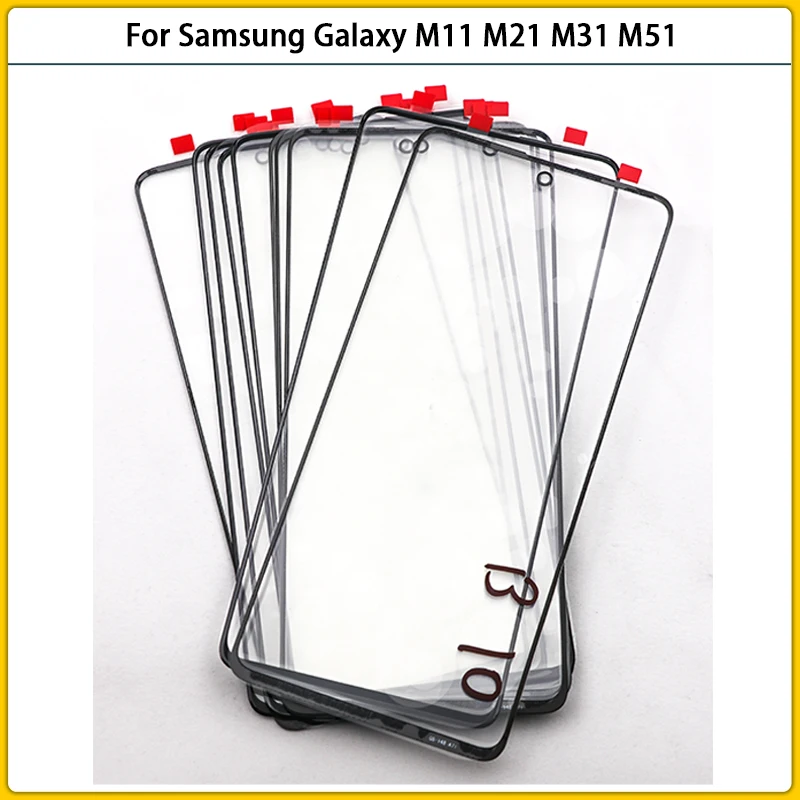 

10 шт. для Samsung Galaxy M11 M115 M21 M215 M31 M315 M51 M515 сенсорный экран ЖК-дисплей передняя внешняя стеклянная панель Крышка объектива OCA