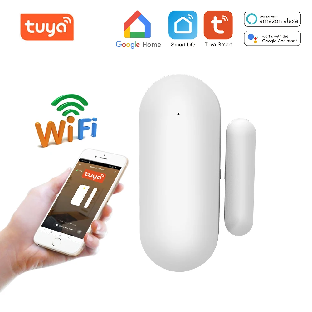Датчик окон и дверей Tuya умный Wi-Fi датчик для дома с голосовым управлением |