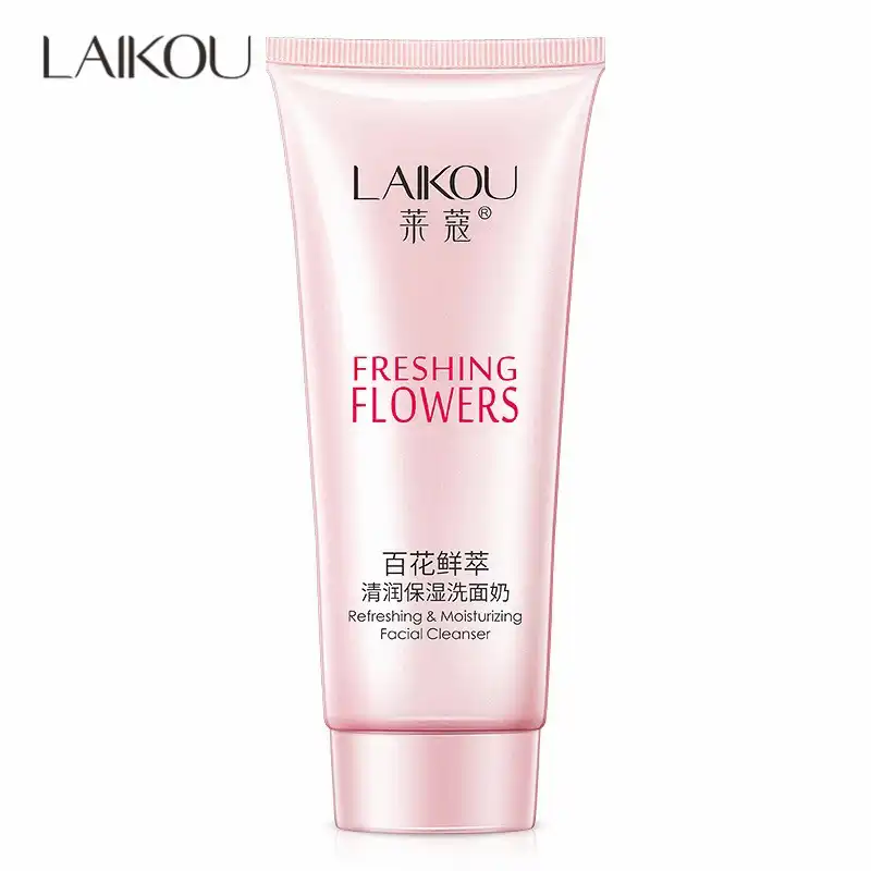 LAIKOU Отбеливающее очищающее средство для лица Freshing Flower Extract богатый вспенивающий