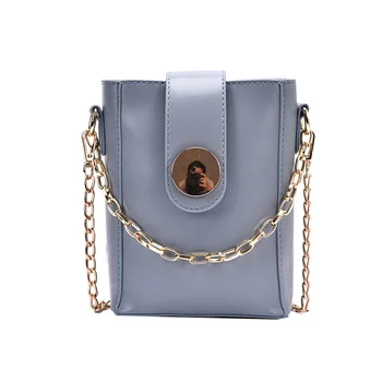 

Fashion Lady Handbag PU Leather Shoulder Bag Female Personality Chain Messenger Bag Women Blue