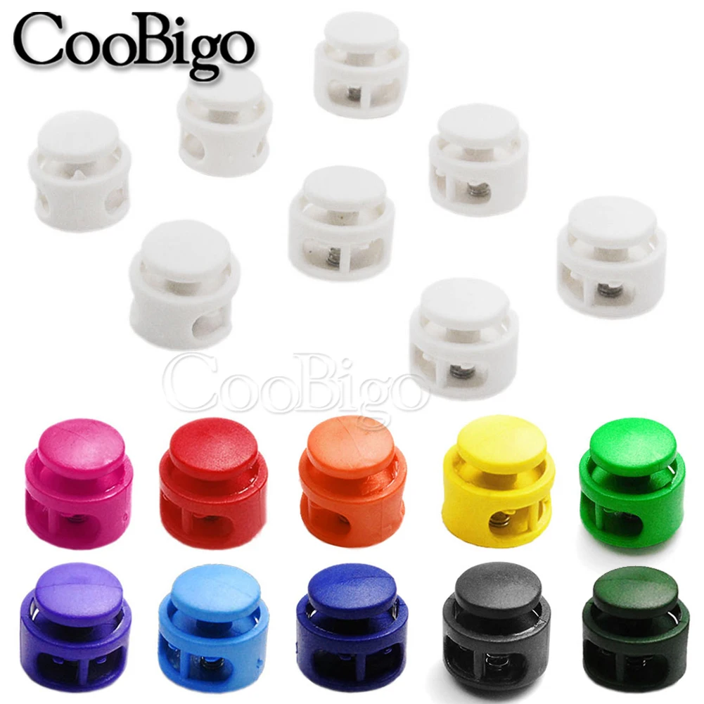 Cord Lock Stopper 10pcs Plastic Cord Lock Stopper Toggle Clip Rope Clamp Buckle for Drawstring Bag Hat Lanyard Clothes Shoelace Sewing Accessories