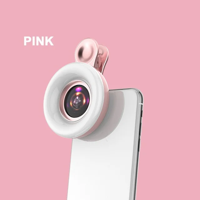

Portable Selfie LED Ring Flash Light For eyelashes 53 LED Selfie Lamp Luminous Ring Clip 15X Photography Phone Macro Fill Light