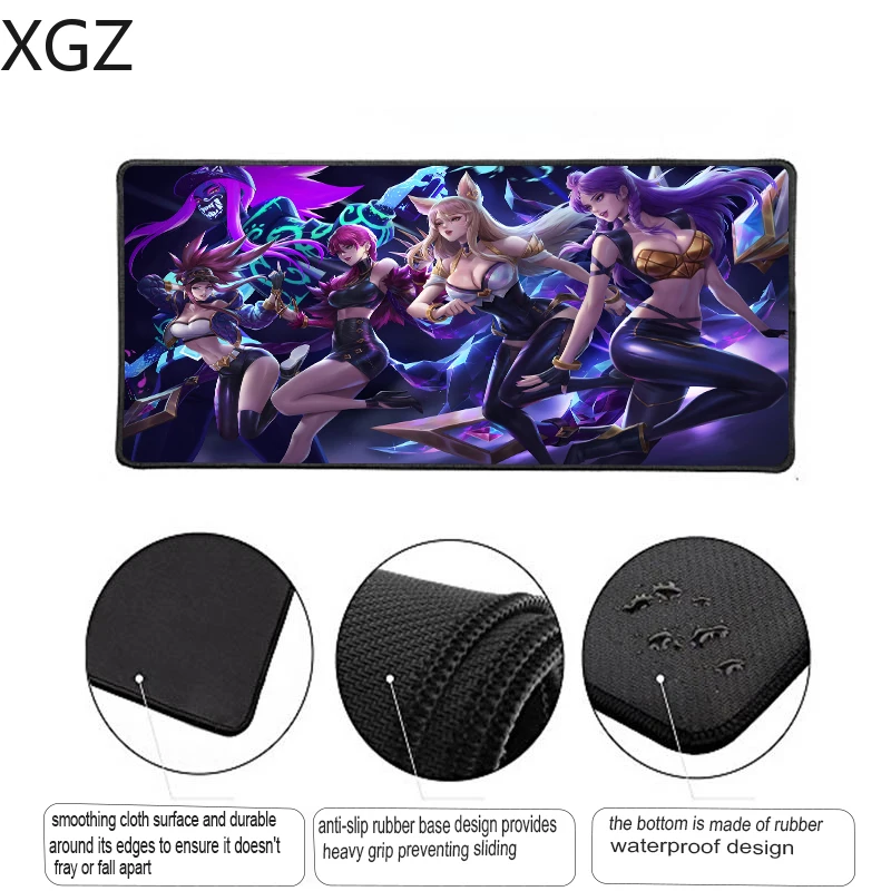XGZ, сделай сам, на заказ, для дома, офиса, большой игровой коврик для мыши, скорость, компьютерная клавиатура, черный замок, Резиновая полоса, скольжения для Dota