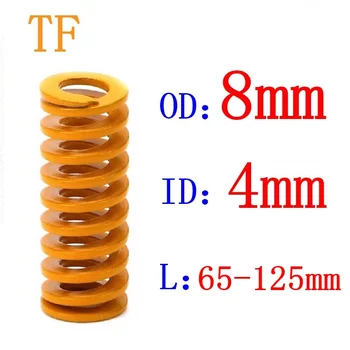 

1pcs Yellow spring Light Load Stamping Compression Mould Die Spring Outer Diameter 8mm Inner Diameter 4mm Length 65-125mm