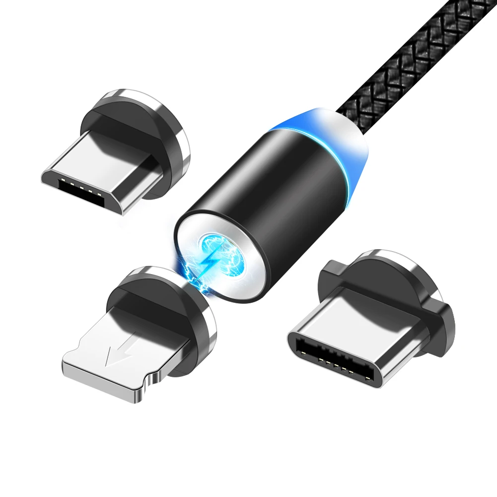 3 фута 1 м Магнитный Высокоскоростной Micro usb type C Быстрая зарядка нейлоновый плетеный кабель type C для iPhone samsung huawei Xiaomi Android