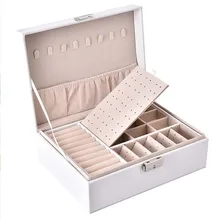 2021 neue PU Leder Schmuck Lagerung Box Tragbare Doppel-Schicht Verpackung Box Europäischen-Stil Multi-Funktion Winter geschenk