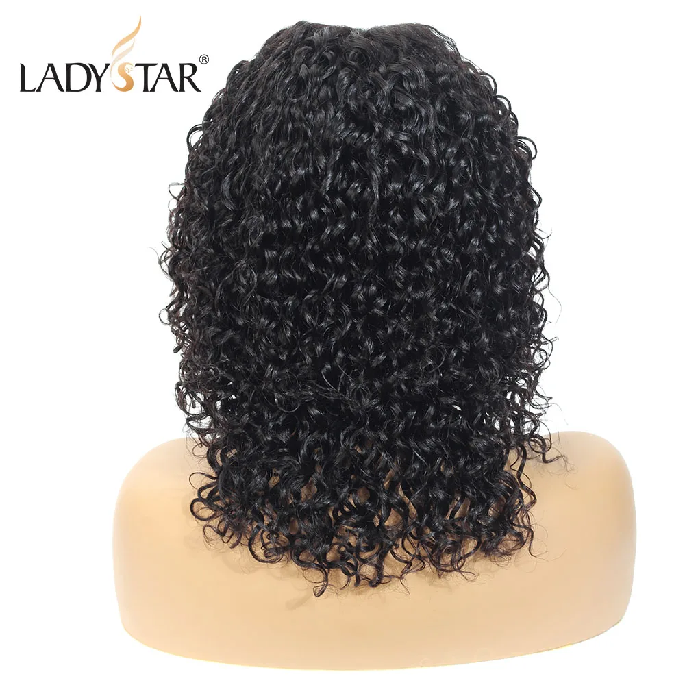 LADYSTAR бразильские 13*2 Т-образные кудрявые человеческие волосы парик предварительно выщипанные с детскими волосами парики для женщин 150 плотность