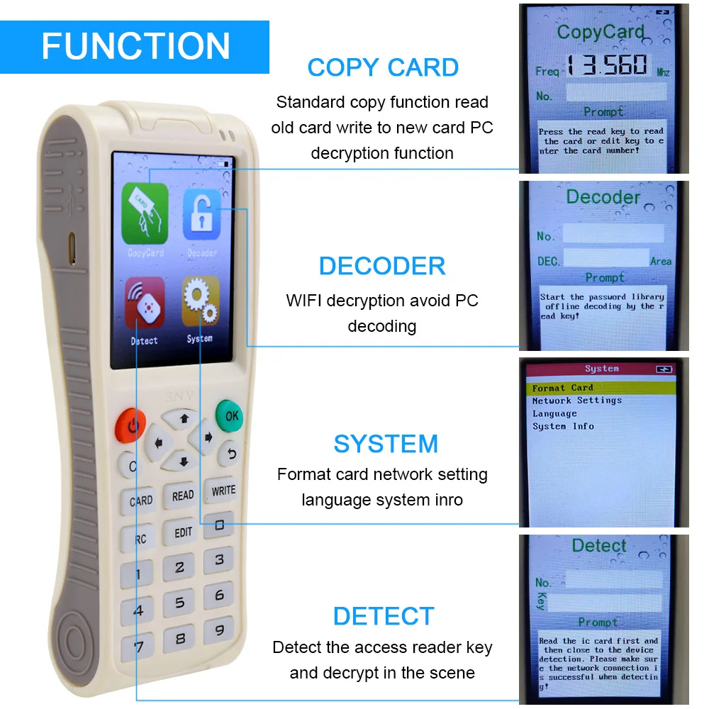 Ключ-машина iCopy 8+ полная функция декодирования интеллектуальная карта ключ машина RFI-D NFC копир IC/I-D ридер писатель Дубликатор инструменты