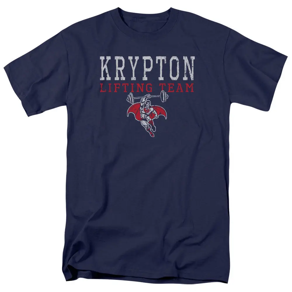 Superman KRYPTON LIFTING TEAM Licensed Adult T-Shirt All Sizes 2019 hot tees Top Summer Men'S fashion T Shirt cheap wholesale |