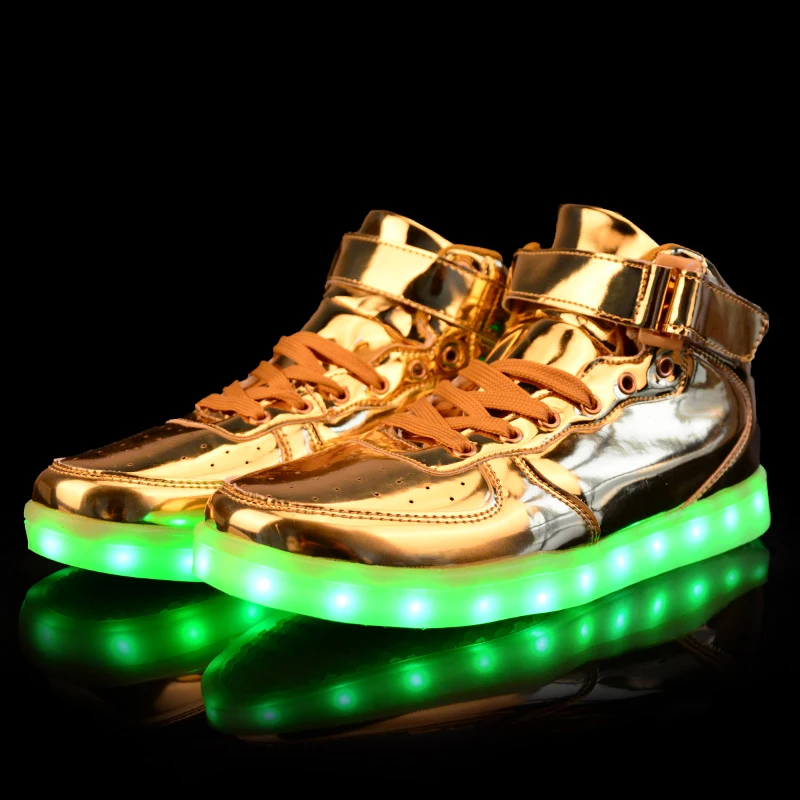 winter men shoes pu leather USB Charger glowing sneakers Lighted shoes for lover Casual led shoes men Luminous Shoes 35-46