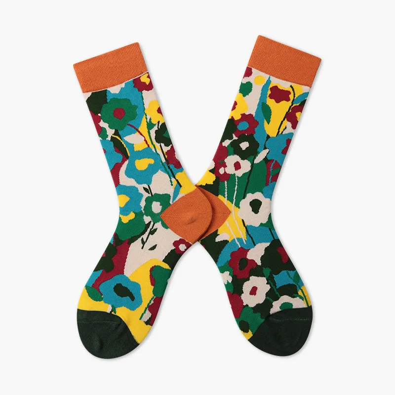 Японские модные жаккардовые носки; сезон осень-зима; Новинка; носки для пар; забавные носки в стиле хип-хоп; Calcetines Hombre Sox - Цвет: 1