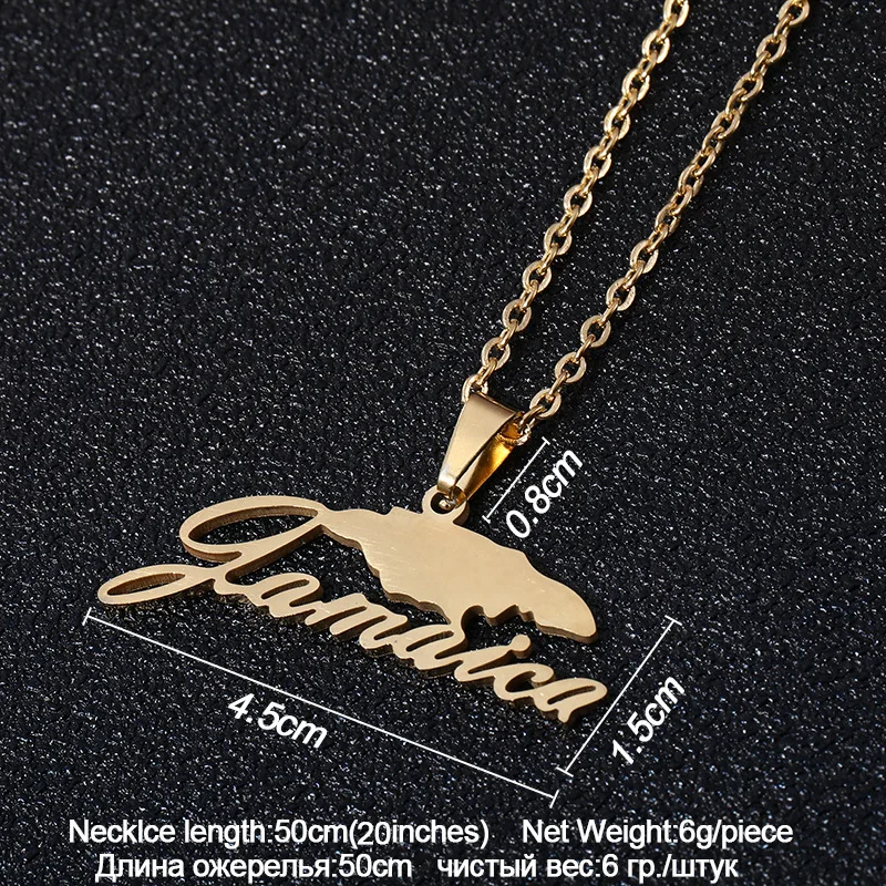 Jinwateryu Peta Jamaika Liontin Kalung 