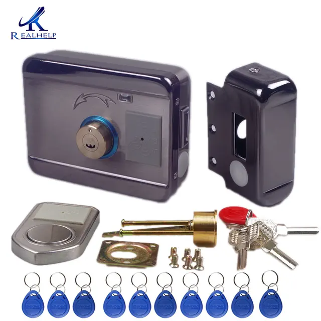 AA יבש סוללה קל להתקין חכם מנעול RFID אלקטרוני לוקר דלת מנעול אלחוטי Rfid אלקטרוני סוללה קרבה כרטיס מנעול|Access Control Kits|  -2