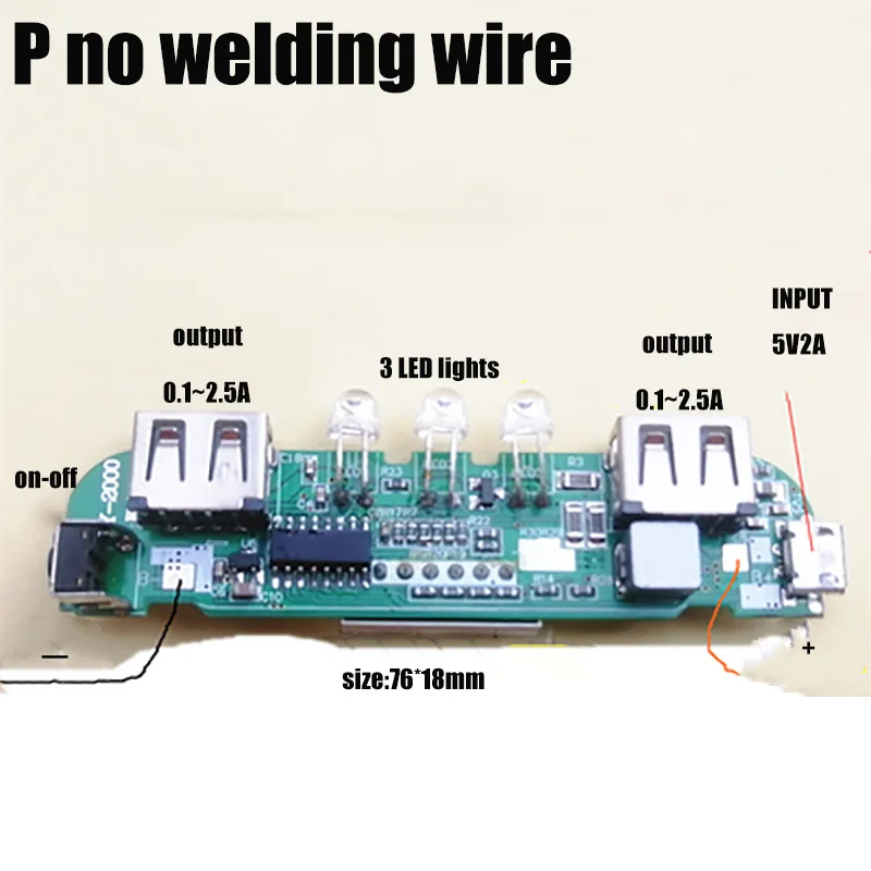 5 в а Дополнительный внешний аккумулятор, модуль, плата питания для мобильного телефона, контроллер для зарядки печатной платы, два/три порта usb, светодиодный ЖК-экран, сделай сам, замена