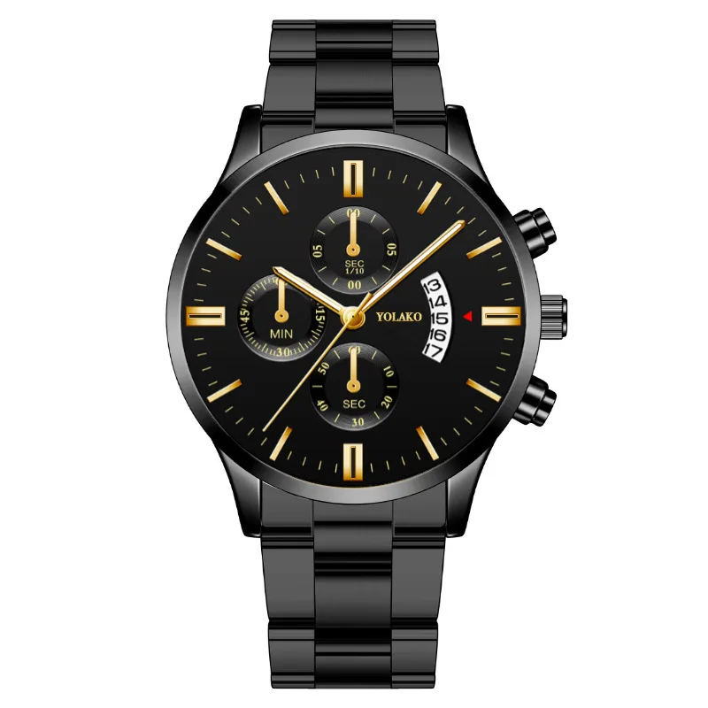 Luxe Merk Top Kwaliteit Mannen Quartz Horloges Roestvrij Staal Black Cool Jongen Horloge Relogio