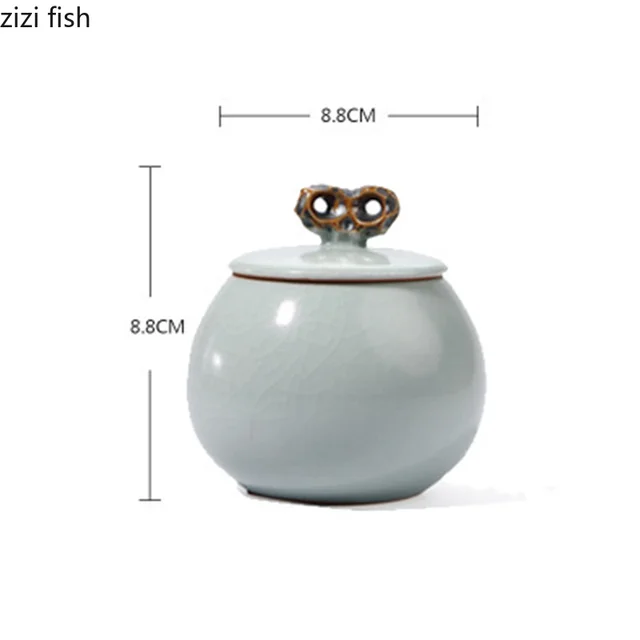 Tea Caddy Kerámia Edény Kicsi Lezárt Edények Tároló Tartály Cukros Tál Otthoni Dekoráció Doboz Teamária Szervező - Image 6