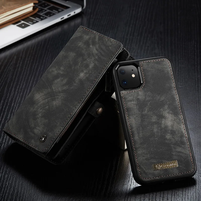 Для Iphone 11 Pro X XS XR ретро многофункциональный съемный магнитный кошелек чехол из натуральной кожи для Iphone11 Pro Max 6S 7 8 Plus