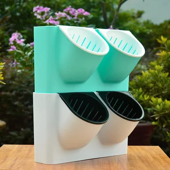 

1pc Automatic Water Absorption Lazy Wall Hanging Hydroponic Resin Plastic Flower Pot Plant Wall Nursery Pot