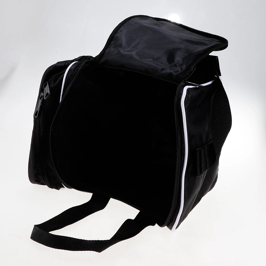 Portable Bowling Ball Storage Case Ball Carrier Bag Single Ball Tote Bag Pocket with Base with Two Side Pockets