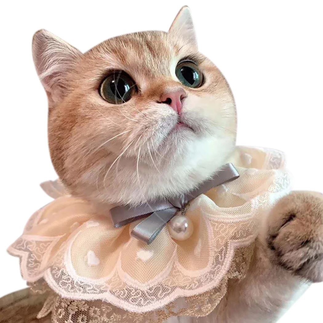 Cat Bandana Collar Lovely Bowknot Decorative Pet Small Dog Cute Nylon Adjustable for Puppy Kittens Necklace | Дом и сад