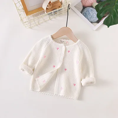 Белый Новые детские свитера для детей 1-2 лет, осенне-зимний вязаный кардиган, детская одежда, свитер для мальчиков и девочек, повседневная верхняя одежда - Цвет: Белый