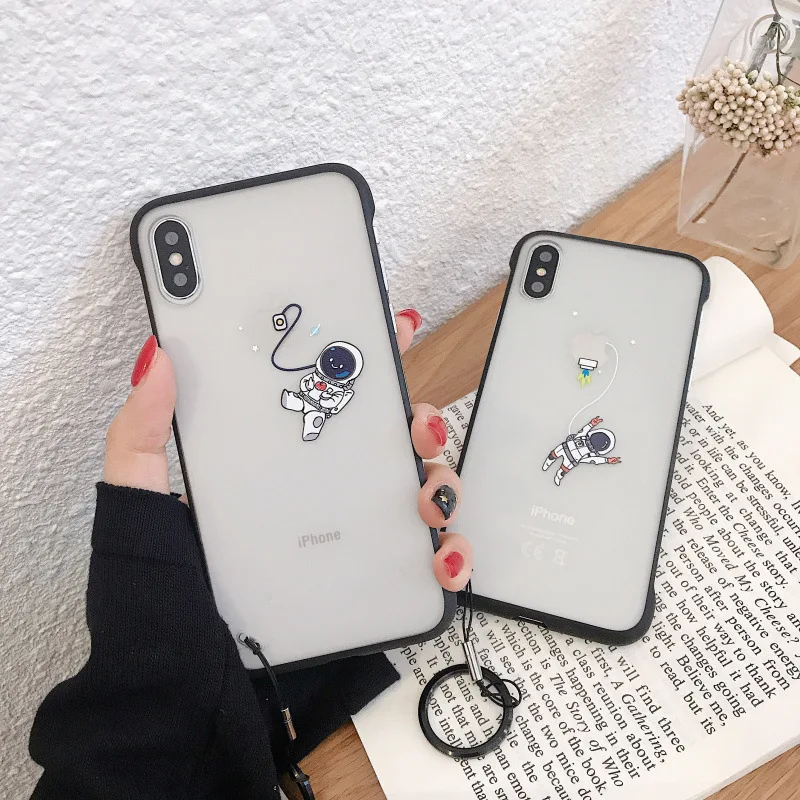 

Cartoon Astronaut Phone Case Xs MAX Non-Bordered Design Hard Case Applicable iPhone 7/8 Plus Dull Polish XR qing lv tao