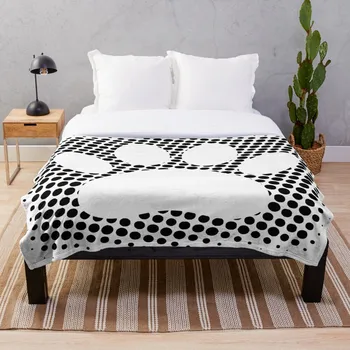 

Soft Blanket for Bed Sherpa Flannel Fleece Blanket Home Travel Sofa Soft Throw Blanket Dog Paw Print With Halftone Background