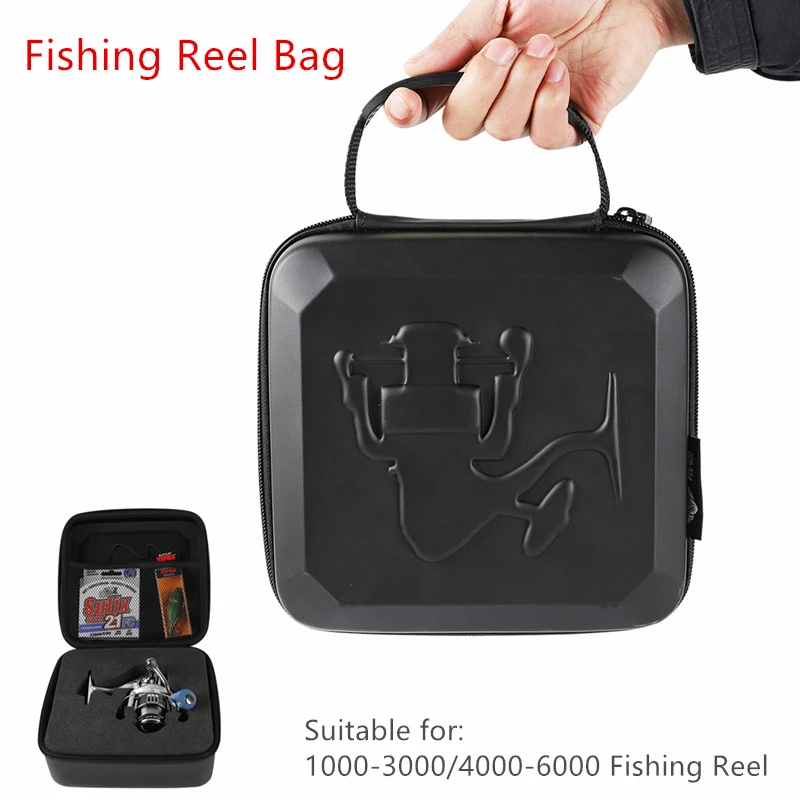 

Portable EVA Fishing Reel Bag Spinning Wheel Storage Box Protective Shockproof Fishing Tackle Storage Case