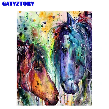

GATYZTORY Frame Animal Horse Full Set DIY Digital Paints By Numbers Oil Painting By Numbers Acrylic Wall Art For Home Decoration