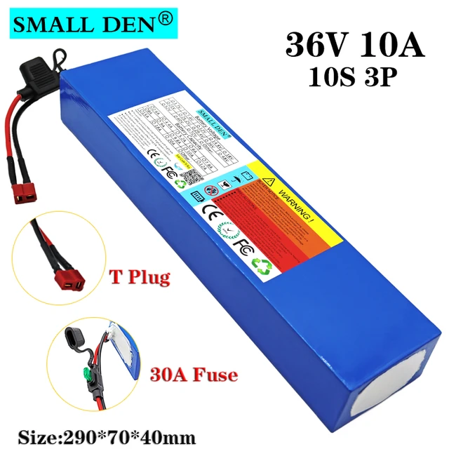 YUWYP 36V Battery 10S3P 10Ah 42V 18650 Lithium ion Battery Pack for ebike  Electric car Bicycle Motor Scooter with 20A BMS 500W