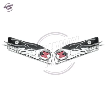 

Chrome Flame Motorcycle Saddlebag Latch Cover case for Harley Touring FLHT FLHX 1993-2013