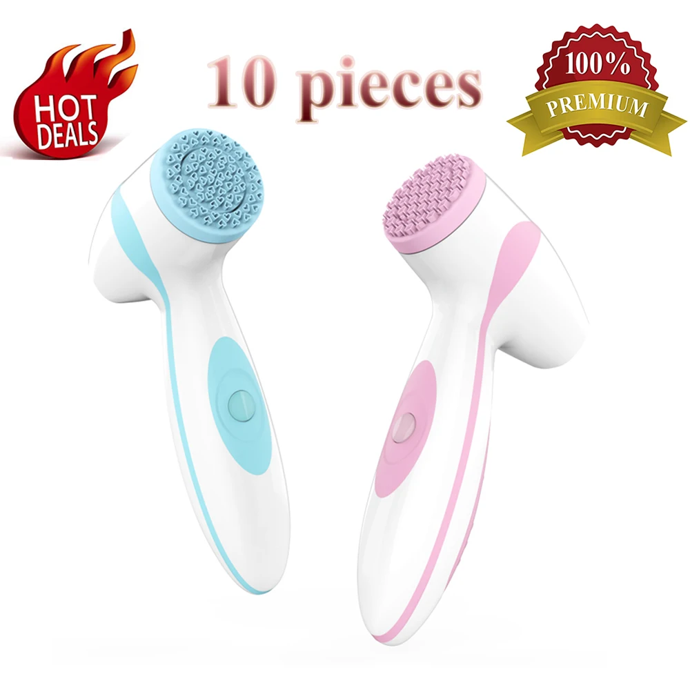 Commercio All'Ingrosso 10 Pcs Elettrico Spazzola Pulizia Del Viso Di Sonic Di Rimozione Di Comedone Nu Galvanica Spa La Cura Della Pelle Massager Facc
