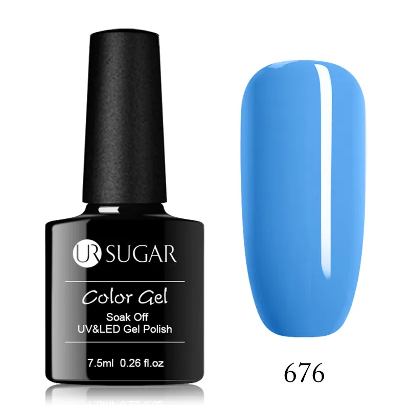 Ur Sugar 34 Цвета Полупостоянный УФ лак гель лак для ногтей украшения ногтей маникюр Дизайн жидкие ногти гель - Цвет: 676