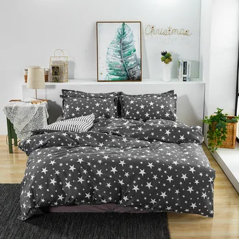 

Lychee Star Printed Bedding Set Polyester Duvet Cover Bed Sheet Pillowcase Bedclothes 3-4pcs/Set High Quality Bed Linings