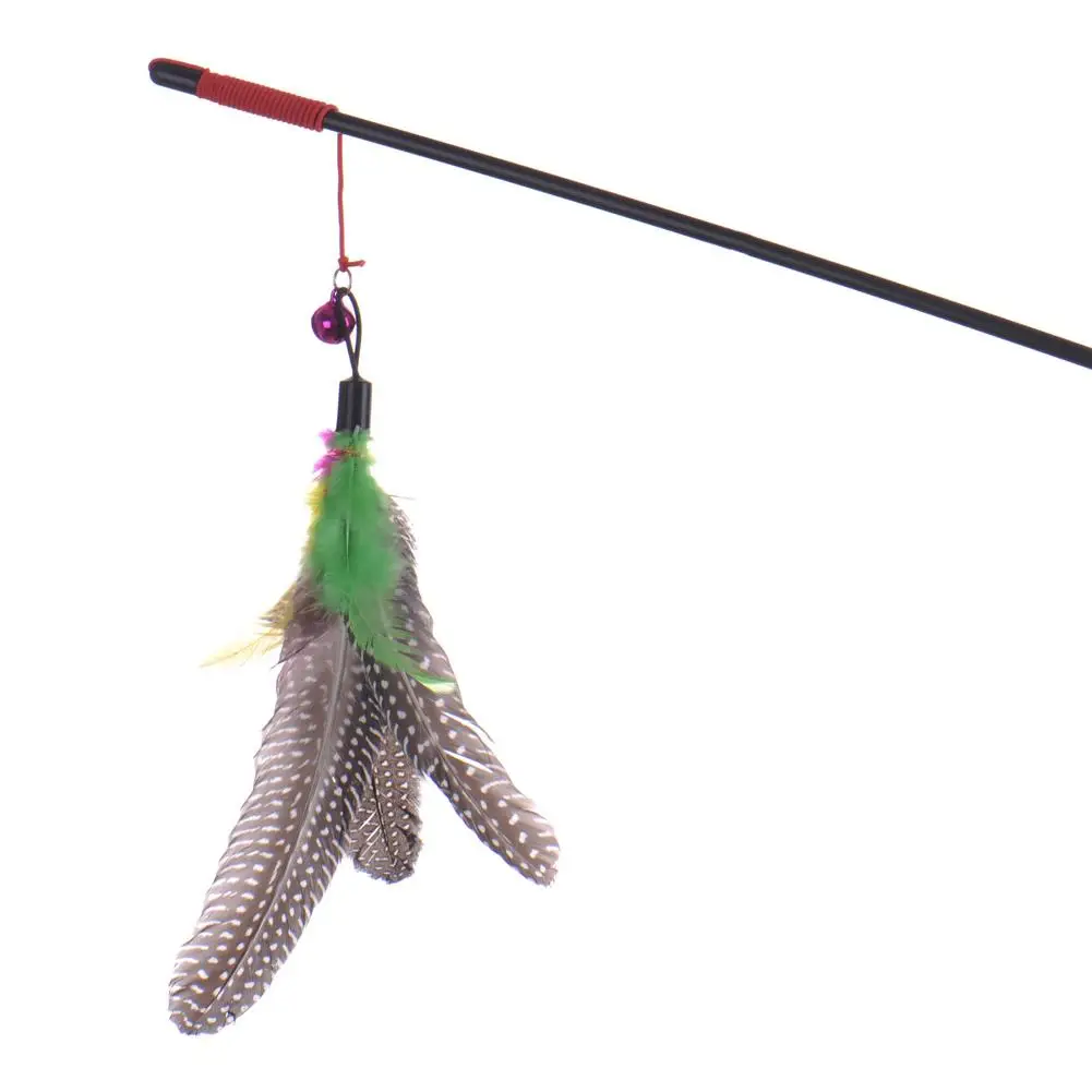 

Moving Bird Cat Toy Bell Feather Pet Toys Funny Cat Telescopic Teaser Fishing Rod Interactive Stick Toys Stick For Playing Cat