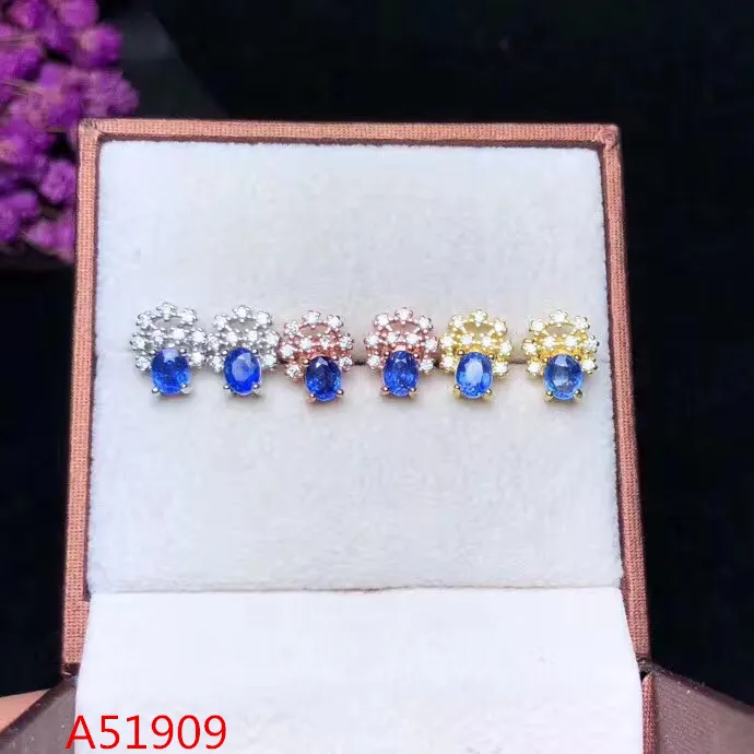 

KJJEAXCMY Supporting detection 925 sterling silver inlaid natural sapphire female earrings of new luxury