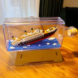 Blocs de construction de bateau Titanic en bouteille, série créative, 1040 pièces, modèle Micro diamant, bateau de croisière classique, Mini briques, jouets, cadeau pour enfant 
