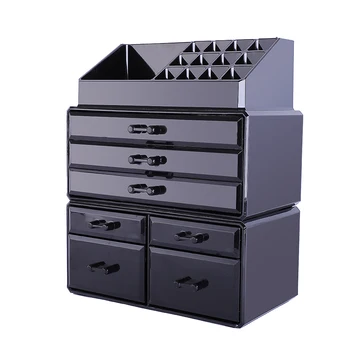 

【US Warehouse】SF-1122-3 3pcs/Set Plastic Cosmetics Storage Rack Transparent 4 Small & 3 Large