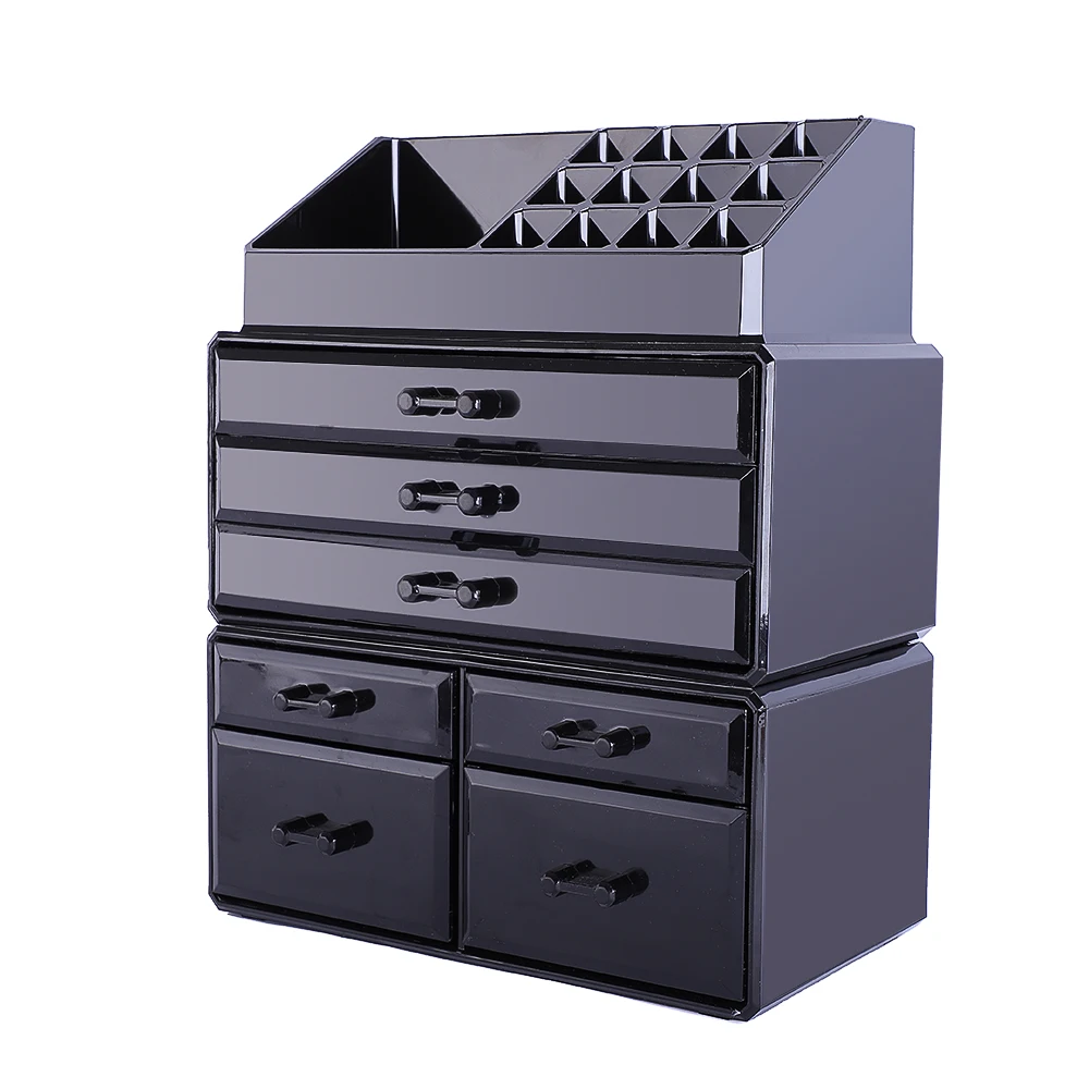  【US Warehouse】SF-1122-3 3pcs/Set Plastic Cosmetics Storage Rack Transparent 4 Small & 3 Large Free 