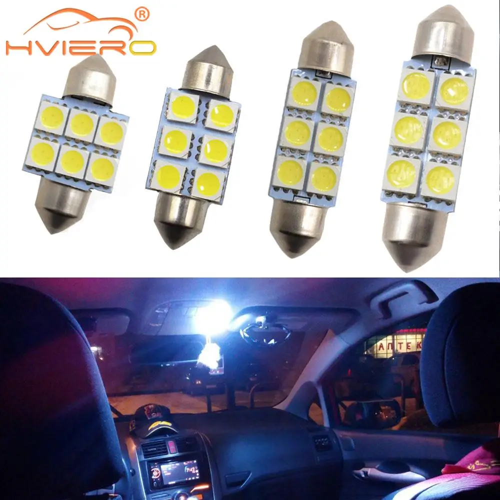 10X 5050 SMD 6Led C5w 31 мм 36 39 белый номерной знак DC 12V Festoon Dome автомобильный светильник