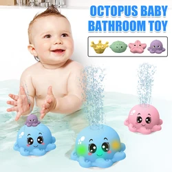 Lampe de bain à jet d'eau pour bébé, lumière clignotante, mignon, pieuvre, jouet à réaction d'eau, jouets de bain comme cadeau du nouvel an 