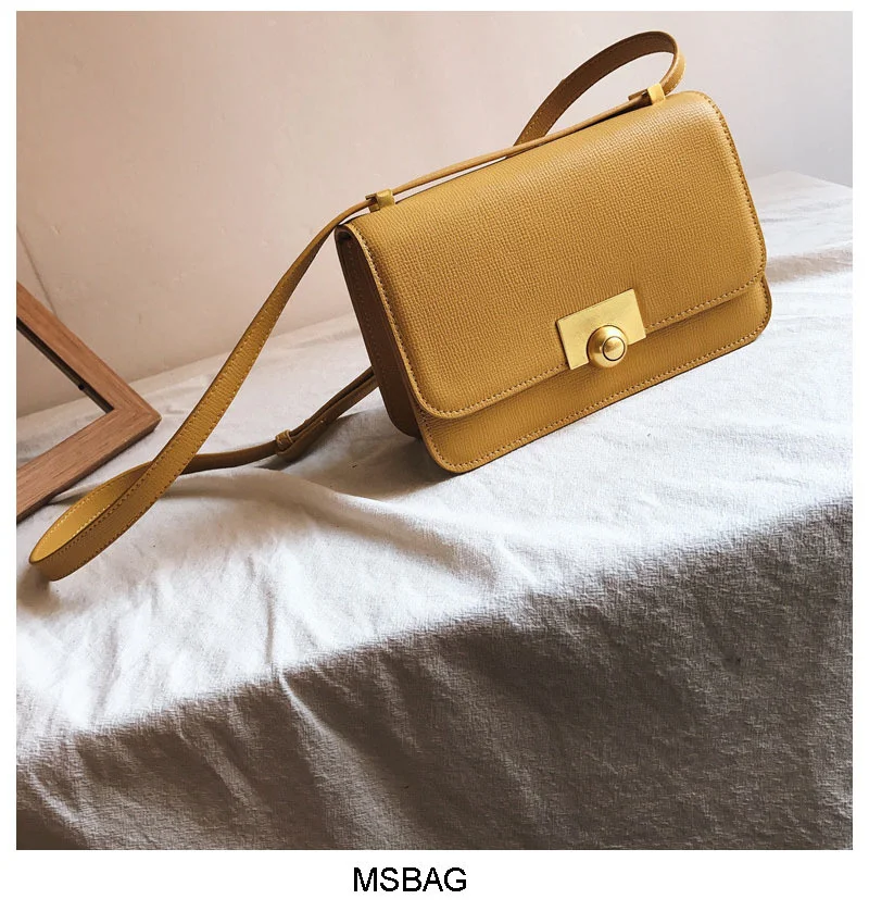 Сумка через плечо известного бренда из натуральной кожи, женская сумка-слинг в винтажном Европейском стиле, Прямая поставка - Цвет: yellow