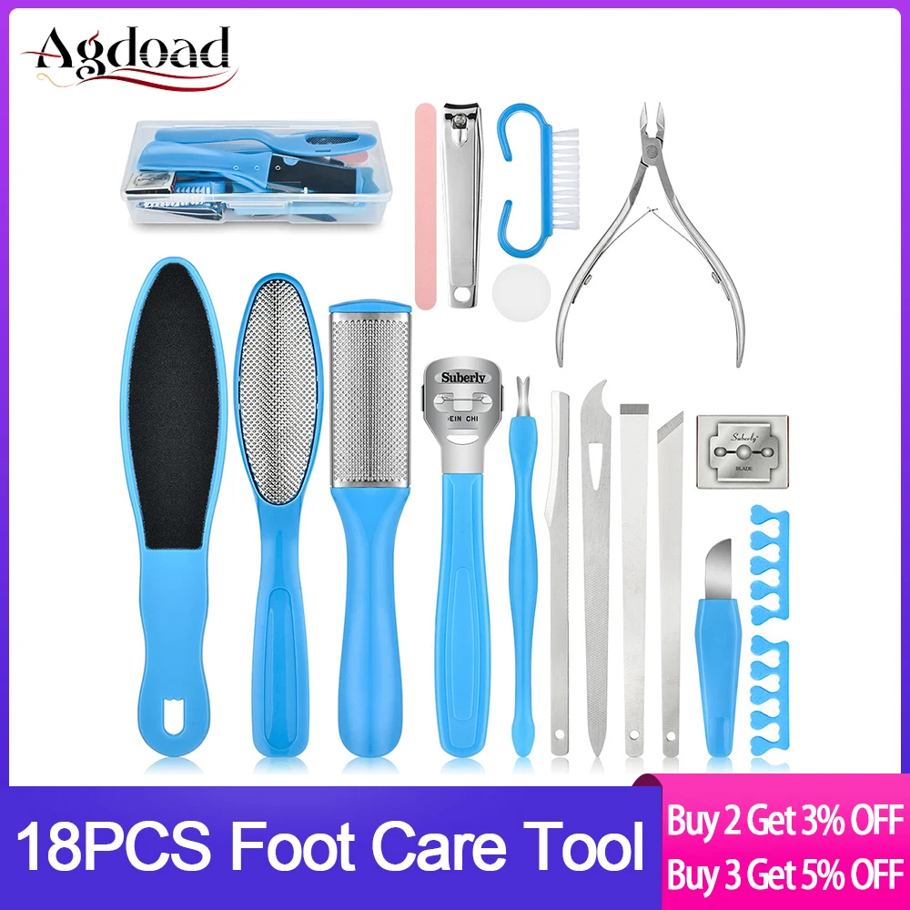 

Pedicure Kit Professional Nail Clipper Set 18 pcs Foot Dead Skin Callus Remover for Women Men Toenail Clipper Foot Care Tool