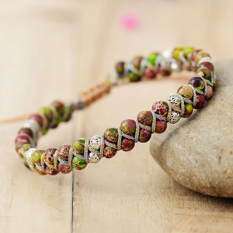 High End Natural Stone Beaded Wrap Bracelets Femme Jaspersl String Braided Yoga Friendship Bracelet Bangle Bohemian Jewellery - Image 3