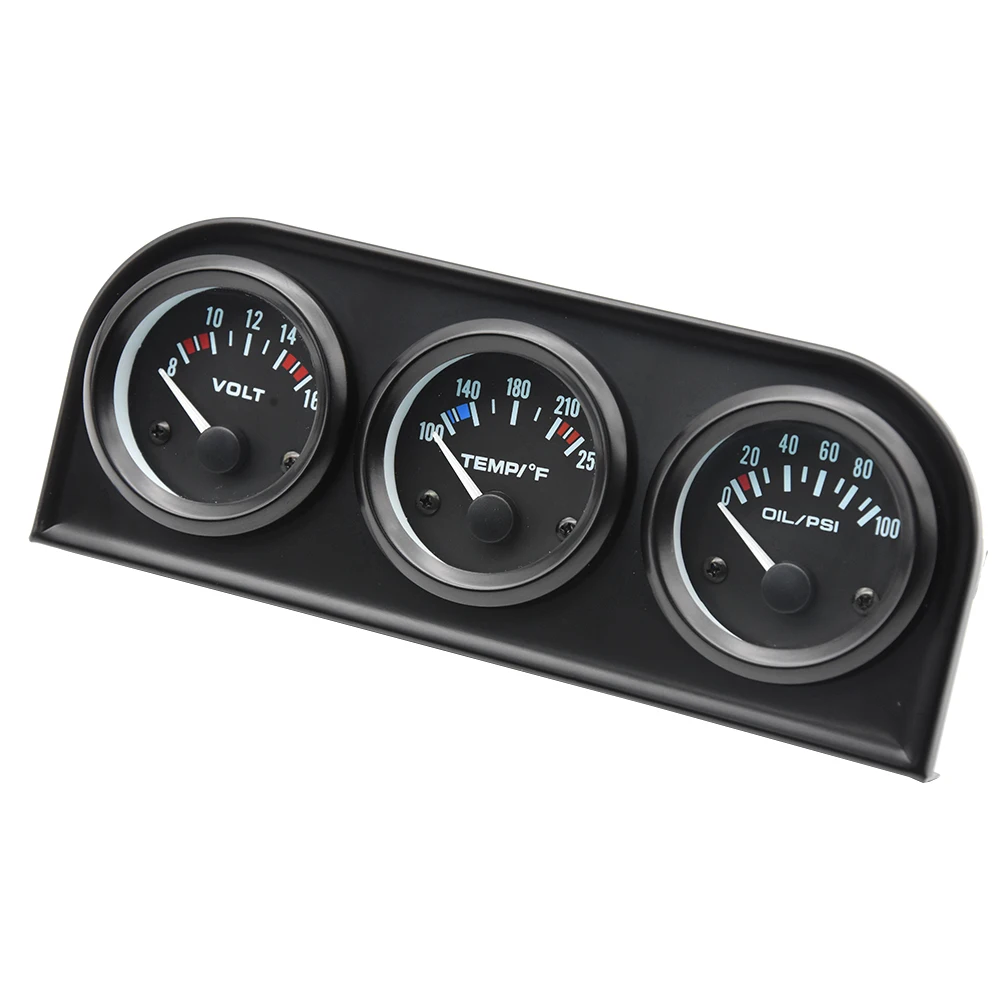 52 мм тройной набор датчик температуры воды + Масляный Пресс ure Gauge psi Volt meter для