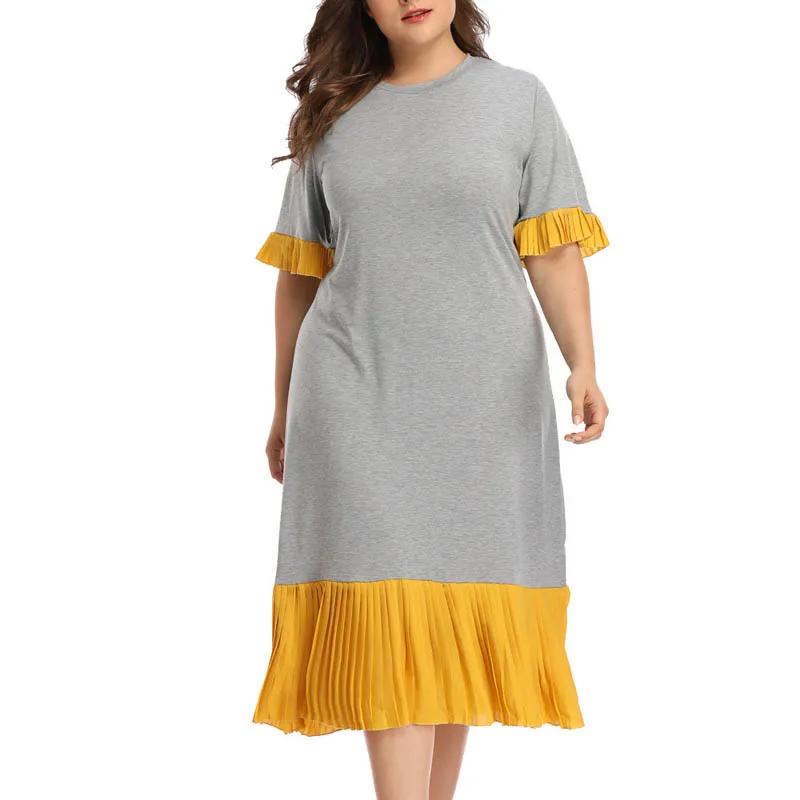 Летнее осеннее женское платье 5XL 6XL 7XL 8XL бюст 132 см плюс Размер Свободное женское платье